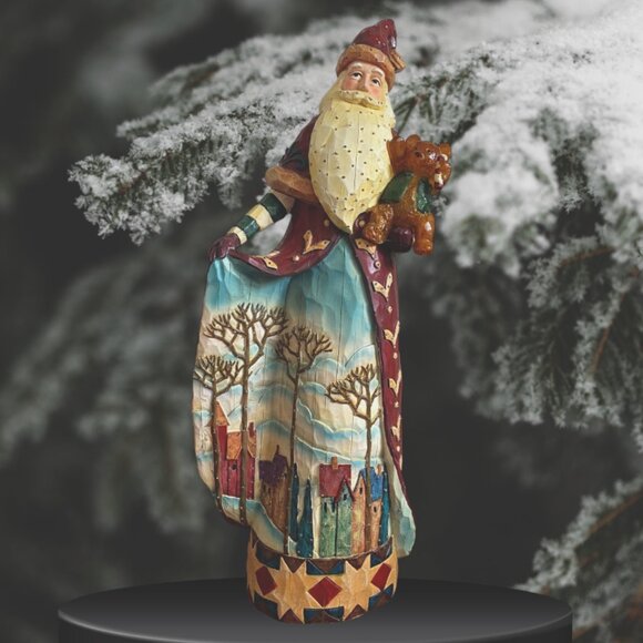 One Of A Kind Hand Crafted Lighted Folklore 20" Santa - Picture 12 of 14